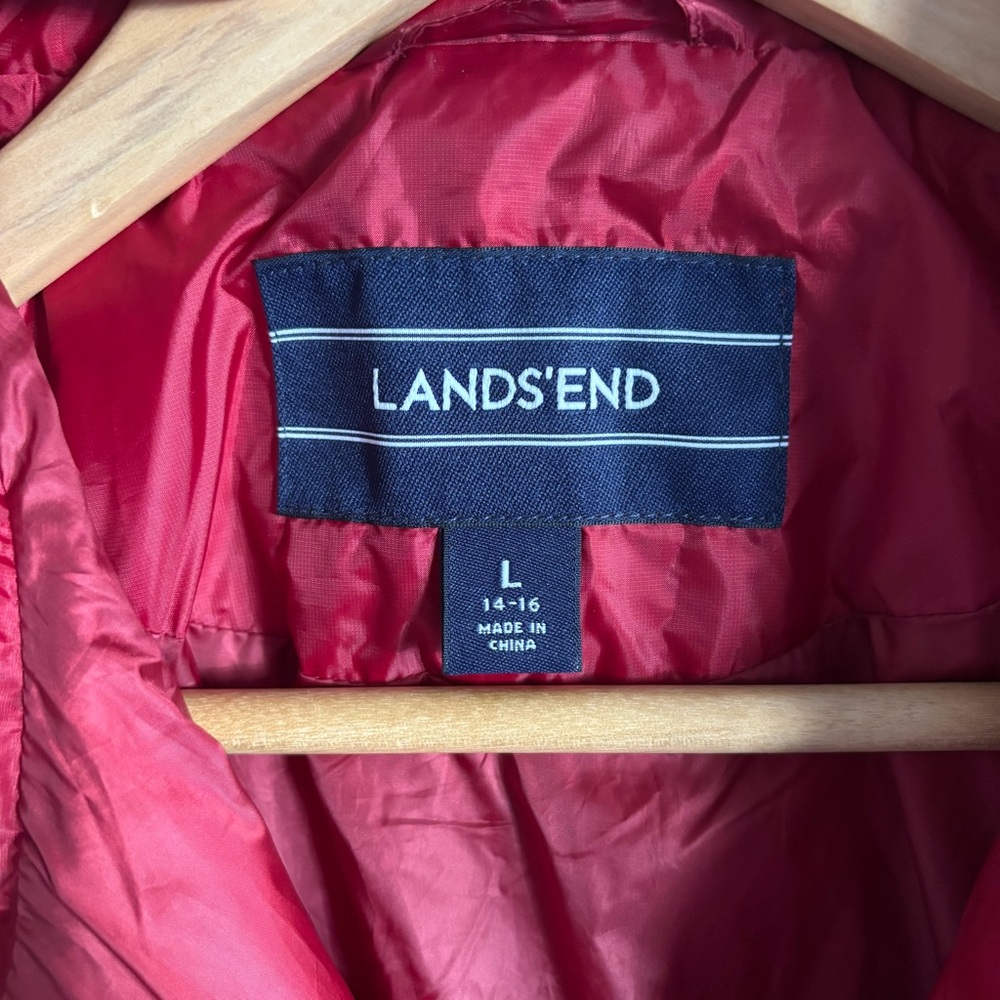 Lands' End Red Quilted Jacket - image 4